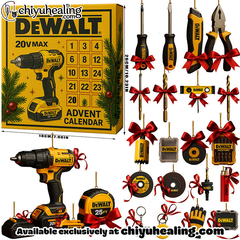Dewalt Advent Calendar, Christmas Countdown Advent Calendar Gift Box with 24 Acrylic Ornaments Dewalt Advent Calendar, Christmas Countdown Advent Calendar Gift Box with 24 Acrylic Ornaments