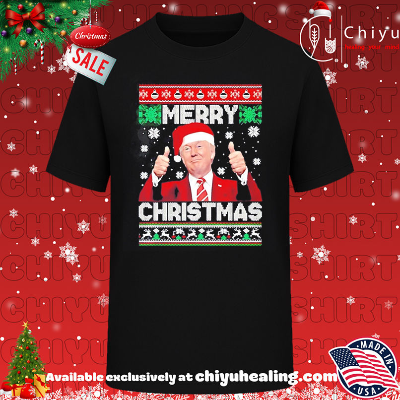 Donald Trump Santa Claus Merry Christmas shirt, Hoodie, Sweatshirt, Poster Canvas, Mug, Ornaments