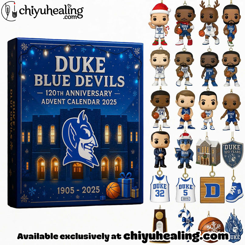 Duke Blue Devils Advent Calendar 2025, Christmas Countdown Advent Calendar Gift Box with 24 Acrylic Ornaments