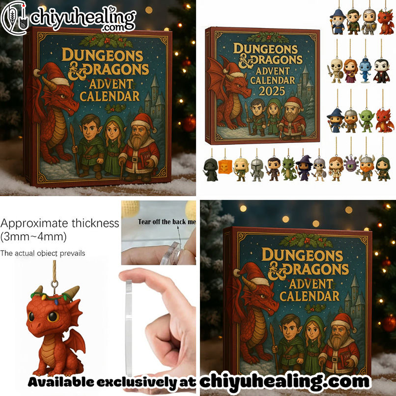 Dungeons Dragons Advent Calendar 2025, Christmas Countdown Advent Calendar Gift Box with 24 Acrylic Ornaments