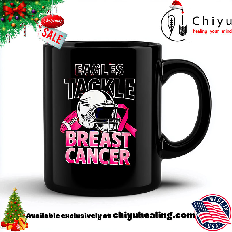 Eagles tackle Breast Cancer shirt, Hoodie, Sweatshirt, Poster Canvas, Mug, Ornaments
