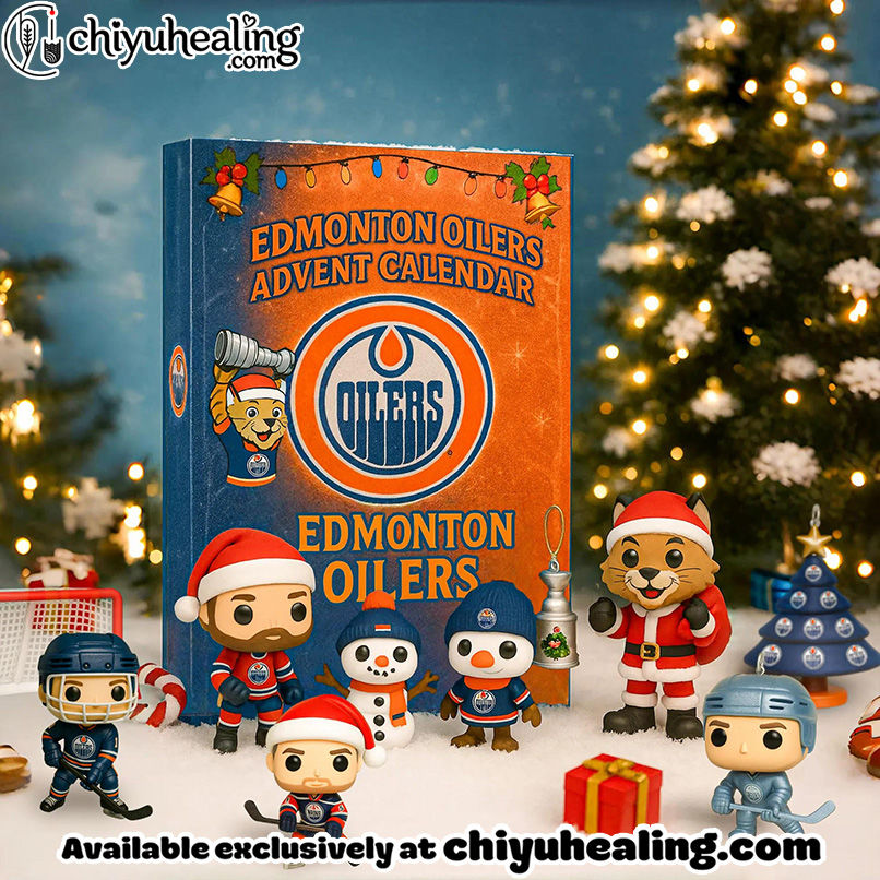 Edmonton Oilers Advent Calendar, Christmas Countdown Advent Calendar Gift Box with 24 Acrylic Ornaments
