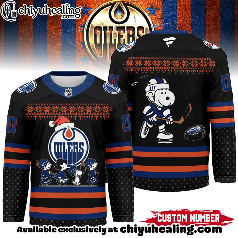 Edmonton Oilers - Premium NHL Peanuts Snoopy Hockey Jersey Ver 2