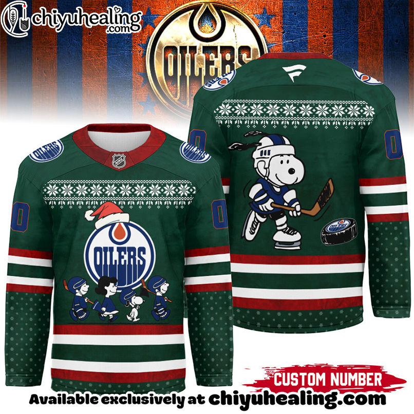 Edmonton Oilers - Premium NHL Peanuts Snoopy Hockey Jersey