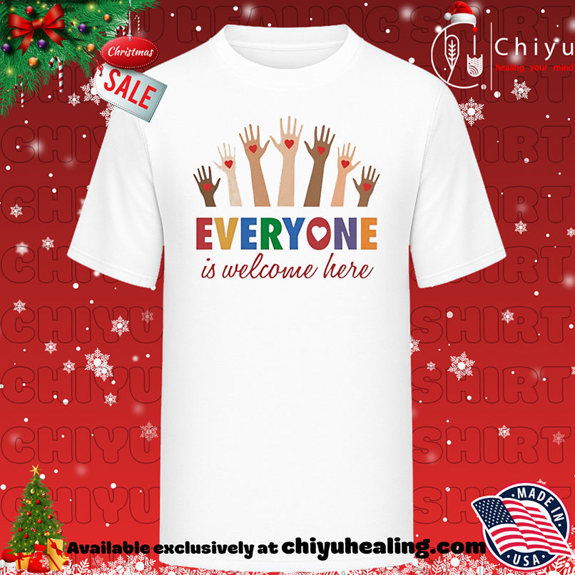 Everyone is welcome here hand shirt, Hoodie, Sweatshirt, Poster Canvas, Mug, Ornaments