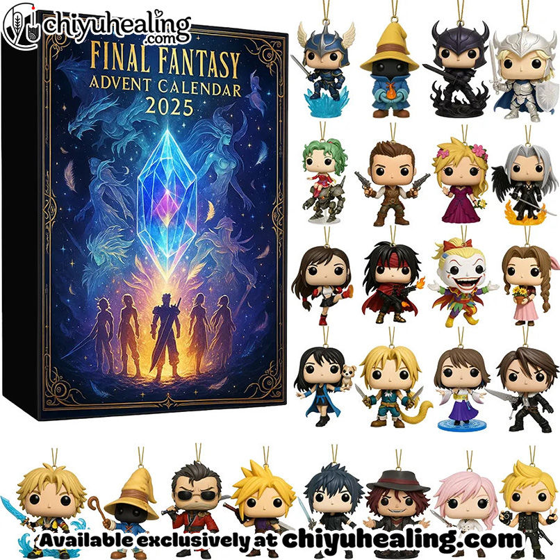 Final Fantasy Advent Calendar 2025, Christmas Countdown Advent Calendar Gift Box with 24 Acrylic Ornaments
