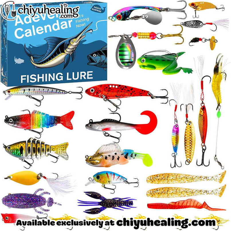 Fishing Advent Calendar 2025 (Limited Edition) -A Daily Surprise of Premium Fishing Treasures, Christmas Countdown Advent Calendar Gift Box with 24 Acrylic Ornaments