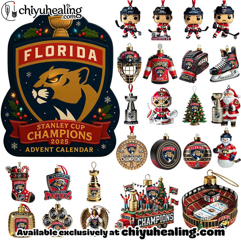 Florida Panthers Advent Calendar, Christmas Countdown Advent Calendar Gift Box with 24 Acrylic Ornaments Florida Panthers Advent Calendar, Christmas Countdown Advent Calendar Gift Box with 24 Acrylic Ornaments