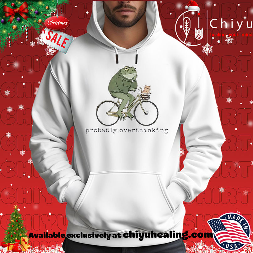 Frog Riding A Bike With Cat Probably Overthinking Funny Meme T-shirt, Hoodie, Sweatshirt, Poster Canvas, Mug, Ornaments 2 Frog Riding A Bike With Cat Probably Overthinking Funny Meme T-shirt, Hoodie, Sweatshirt, Poster Canvas, Mug, Ornaments