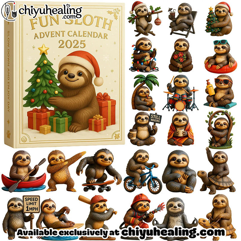 Fun Sloth Advent Calendar 2025, Christmas Countdown Advent Calendar Gift Box with 24 Acrylic Ornaments Fun Sloth Advent Calendar 2025, Christmas Countdown Advent Calendar Gift Box with 24 Acrylic Ornaments