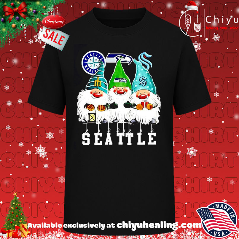 Gnomies Seattle Sports Team Merry Christmas T-shirt, Hoodie, Sweatshirt, Poster Canvas, Mug, Ornaments