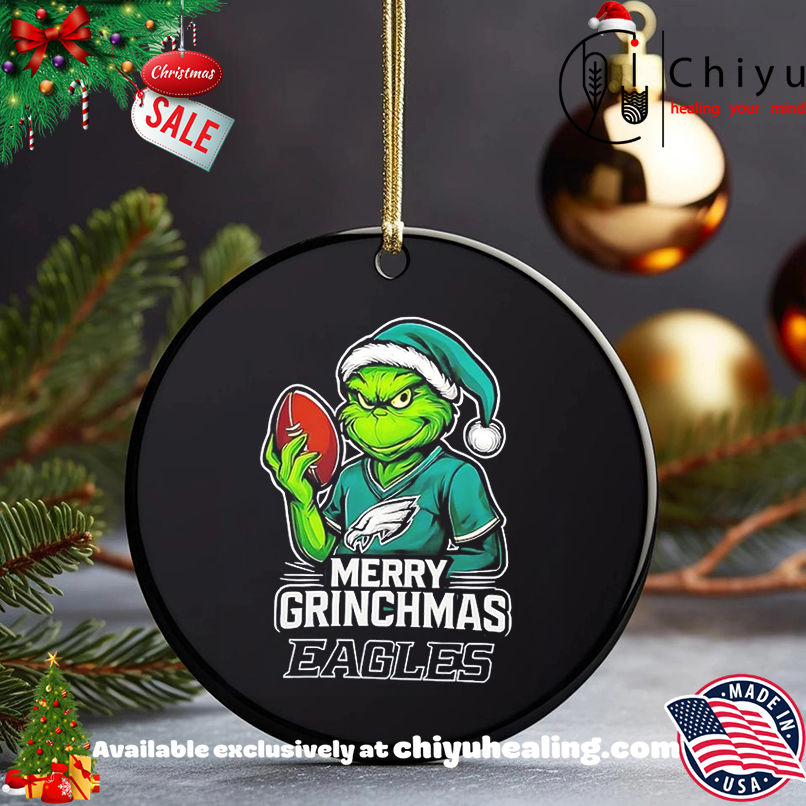 Grinch Merry Christmas Philadelphia Eagles Logo shirt, Hoodie, Sweatshirt, Poster Canvas, Mug, Ornaments