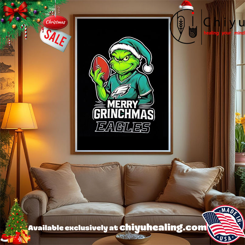 Grinch Merry Christmas Philadelphia Eagles Logo shirt, Hoodie, Sweatshirt, Poster Canvas, Mug, Ornaments