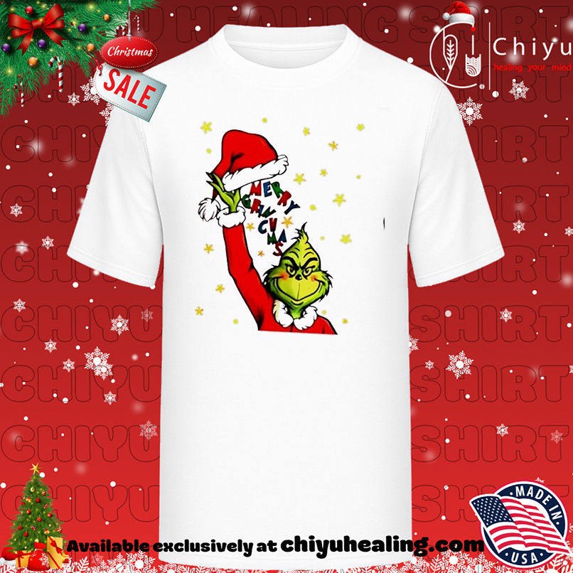 Grinch Santa Hat Merry Grinchmas Merry T-shirt, Hoodie, Sweatshirt, Poster Canvas, Mug, Ornaments