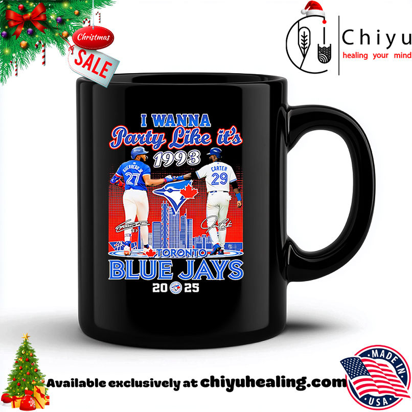 Guerrero Jr and Carter I wanna party like it's 1993 Toronto Blue Jays 2025 shirt, Hoodie, Sweatshirt, Poster Canvas, Mug, Ornaments