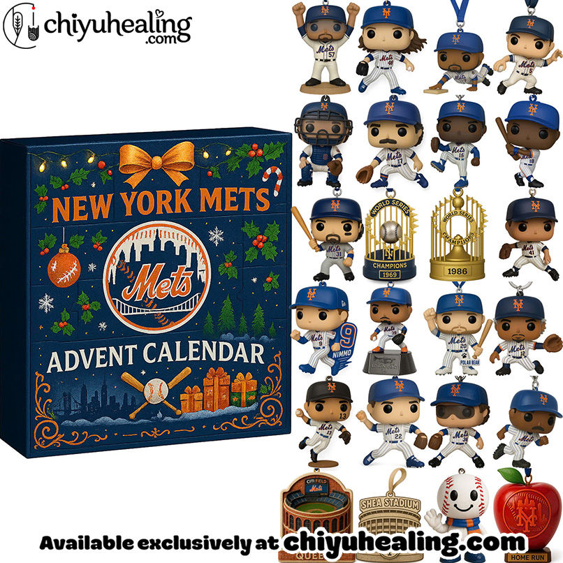 HOT Mets Advent Calendar 2025, Christmas Countdown Advent Calendar Gift Box with 24 Acrylic Ornaments