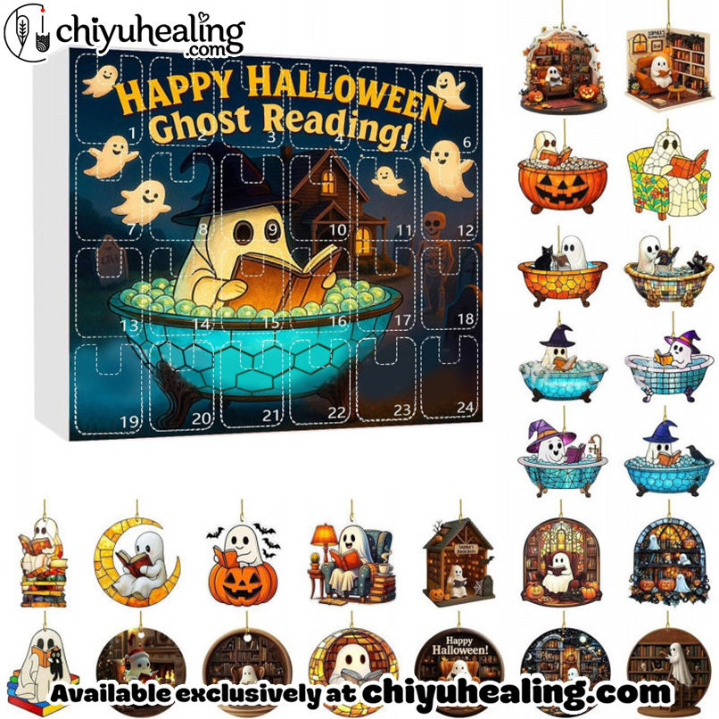 Halloween Advent Calendar with Ghost Ornaments-24 Days of Festive Fun!, Christmas Countdown Advent Calendar Gift Box with 24 Acrylic Ornaments Halloween Advent Calendar with Ghost Ornaments-24 Days of Festive Fun!, Christmas Countdown Advent Calendar Gift Box with 24 Acrylic Ornaments