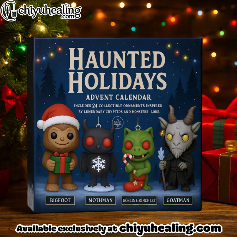 Haunted Holidays Advent Calendar, Christmas Countdown Advent Calendar Gift Box with 24 Acrylic Ornaments