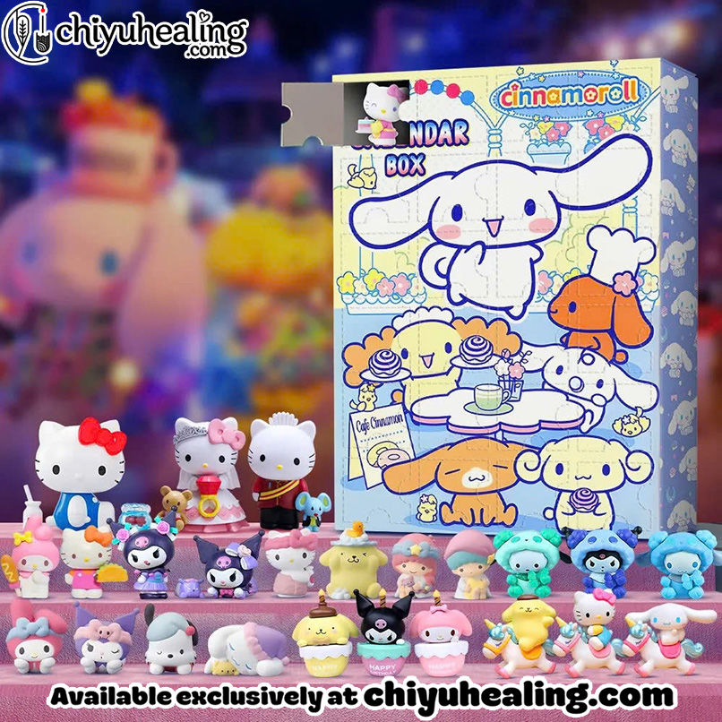 Hi-Kitty Cinnamoroll Advent Calendar, Christmas Countdown Advent Calendar Gift Box with 24 Acrylic Ornaments