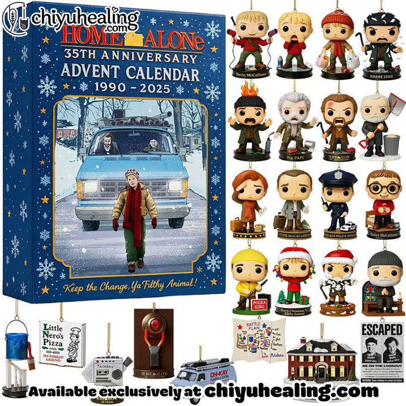 Home Alone Movie Advent Calendar 2025, Christmas Countdown Advent Calendar Gift Box with 24 Acrylic Ornaments
