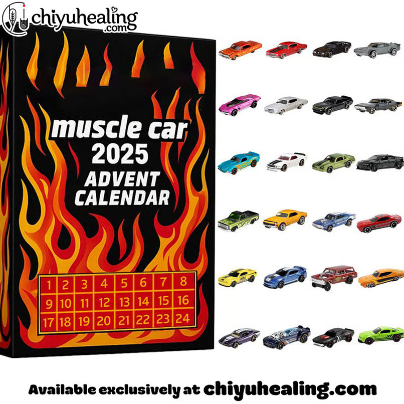 Hot Wheels Car Advent Calendar 2025, Christmas Countdown Advent Calendar Gift Box with 24 Acrylic Ornaments