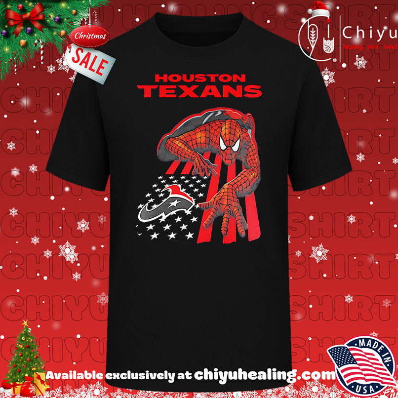 Houston Texans & Spiderman America Flag Shirt, Hoodie, Sweatshirt, Poster Canvas, Mug, Ornaments