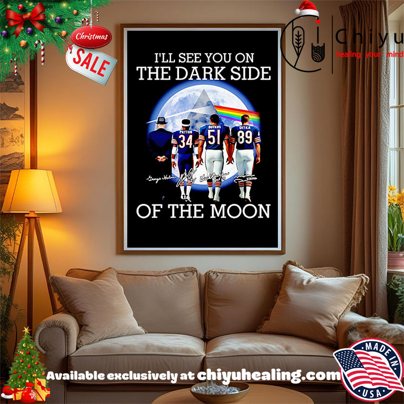 I'll See You On The Dark Side Of The Moon Chicago Bears Shirt, Hoodie, Sweatshirt, Poster Canvas, Mug, Ornaments