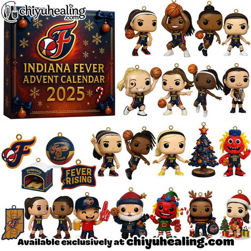Indiana Fever Advent Calendar 2025, Christmas Countdown Advent Calendar Gift Box with 24 Acrylic Ornaments