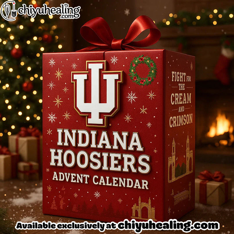 Indiana Hoosiers Advent Calendar 2025, Christmas Countdown Advent Calendar Gift Box with 24 Acrylic Ornaments