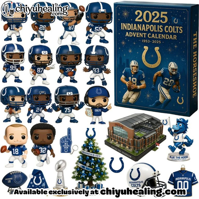 Indianapolis Colts Advent Calendar 2025 72TH ANNIVERSARY Christmas Gift, Christmas Idea, Christmas Countdown Advent Calendar Gift Box with 24 Acrylic Ornaments