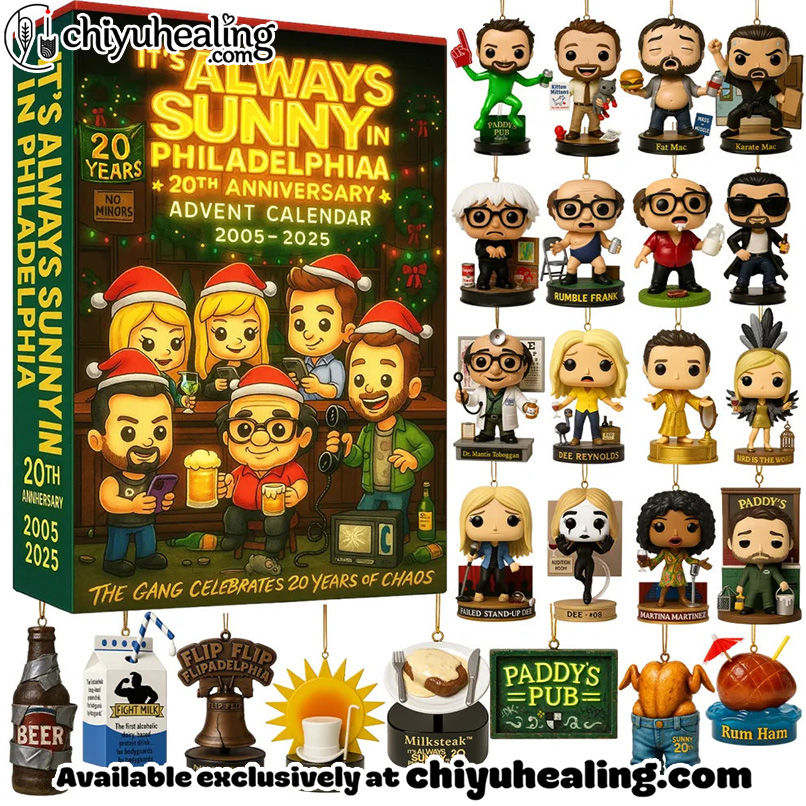 Its Always Sunny in Philadelphia Advent Calendar 2025, Christmas Countdown Advent Calendar Gift Box with 24 Acrylic Ornaments