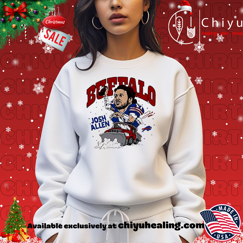 Josh Allen Buffalo Bills football snowplow signature caricature shirt Josh Allen Buffalo Bills football snowplow signature caricature shirt