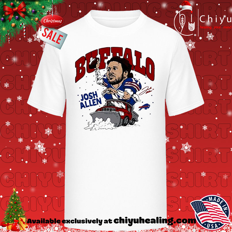 Josh Allen Buffalo Bills football snowplow signature caricature shirt, Hoodie, Sweatshirt, Poster Canvas, Mug, Ornaments