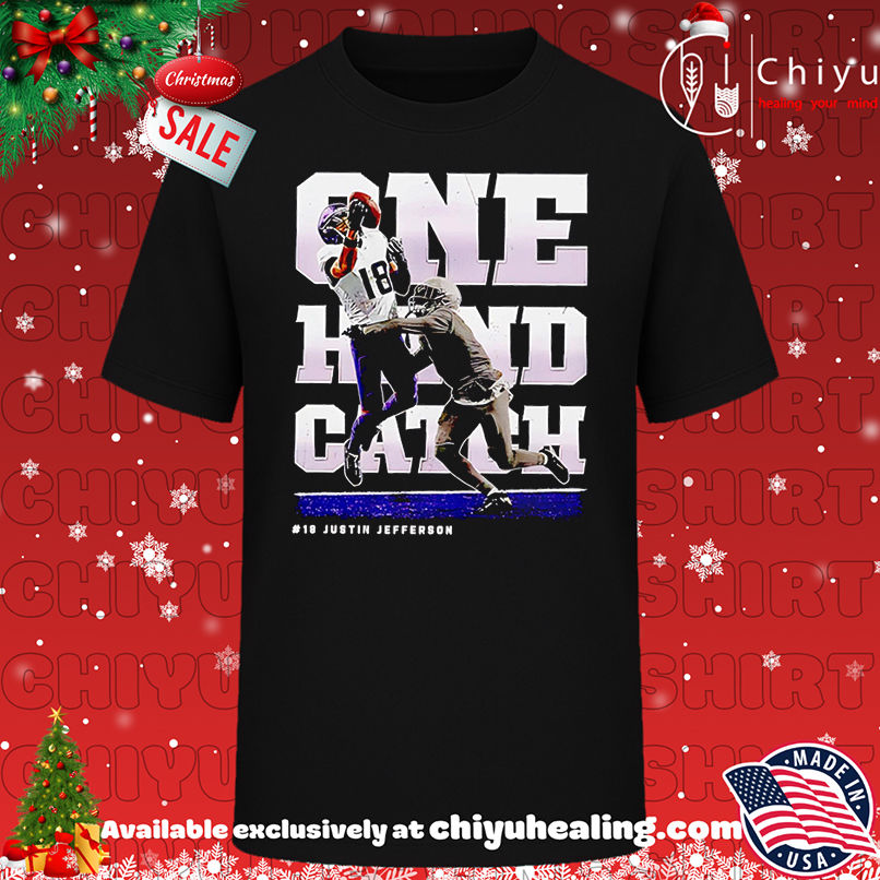 Justin Jefferson Minnesota One Hand Catch retro shirt, Hoodie, Sweatshirt, Poster Canvas, Mug, Ornaments