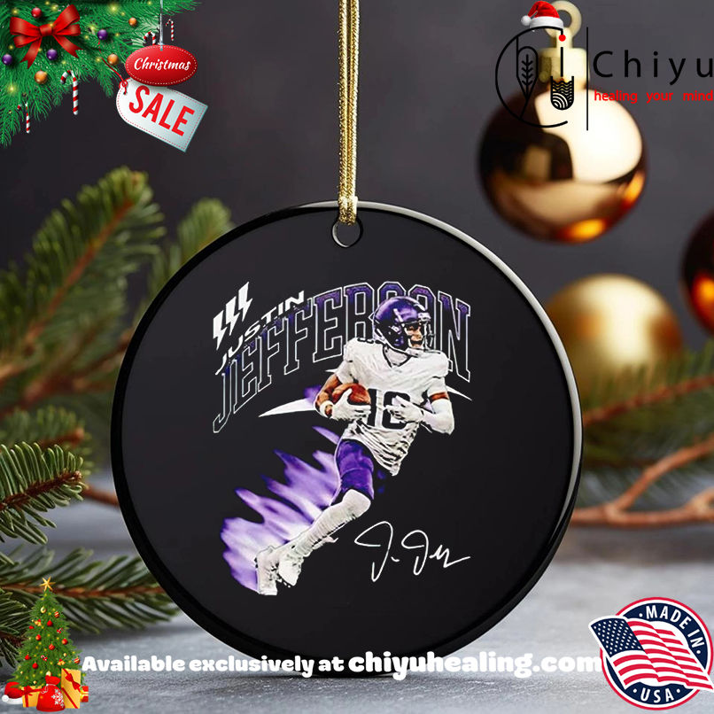 Justin Jefferson Minnesota Vikings Signature Retro shirt, Hoodie, Sweatshirt, Poster Canvas, Mug, Ornaments