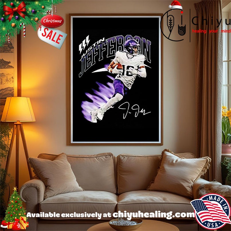 Justin Jefferson Minnesota Vikings Signature Retro shirt, Hoodie, Sweatshirt, Poster Canvas, Mug, Ornaments