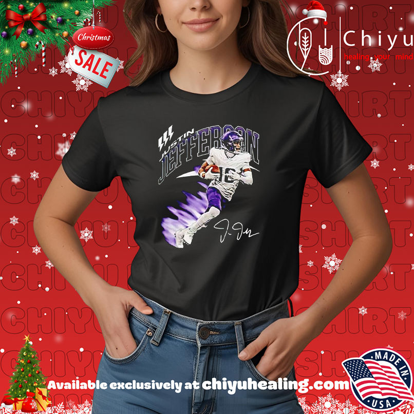 Justin Jefferson Minnesota Vikings Signature Retro shirt, Hoodie, Sweatshirt, Poster Canvas, Mug, Ornaments