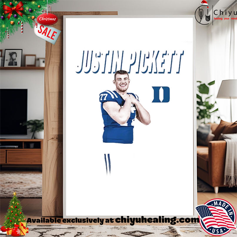 Justin Pickett Duke Blue Devils Basketball Graphic T-shirt Justin Pickett Duke Blue Devils Basketball Graphic T-shirt