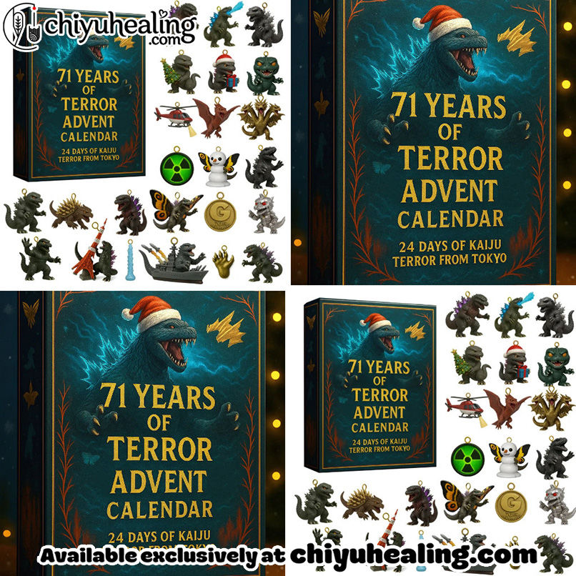 Kaiju Godzilla Advent Calendar 2025, Christmas Countdown Advent Calendar Gift Box with 24 Acrylic Ornaments