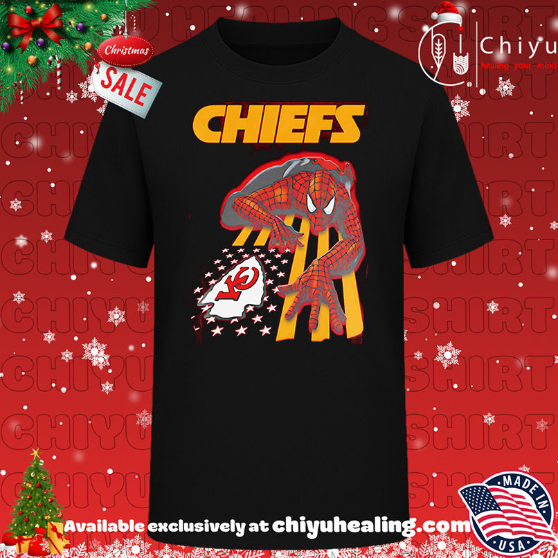 Kansas City Chiefs & Spiderman America Flag Shirt, Hoodie, Sweatshirt, Poster Canvas, Mug, Ornaments