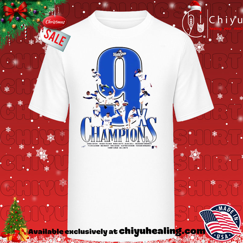 LA Dodgers 2025 World Series Champions 9x Time player name T-shirt, Hoodie, Sweatshirt, Poster Canvas, Mug, Ornaments