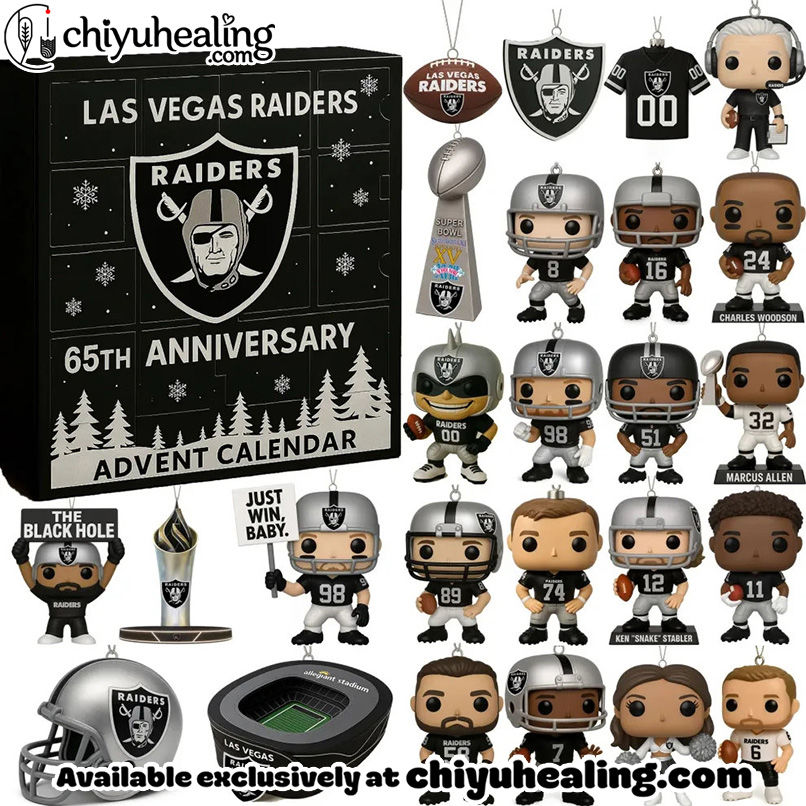 Las Vegas Raiders 65th Anniversary Advent Calendar 2025 Christmas Gift, Christmas Idea, Christmas Countdown Advent Calendar Gift Box with 24 Acrylic Ornaments