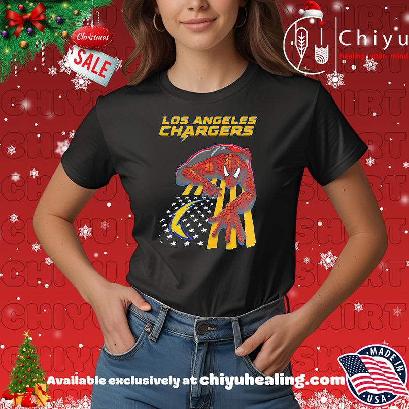 Los Angeles Chargers & Spiderman America Flag Shirt, Hoodie, Sweatshirt, Poster Canvas, Mug, Ornaments 7 Los Angeles Chargers & Spiderman America Flag Shirt, Hoodie, Sweatshirt, Poster Canvas, Mug, Ornaments