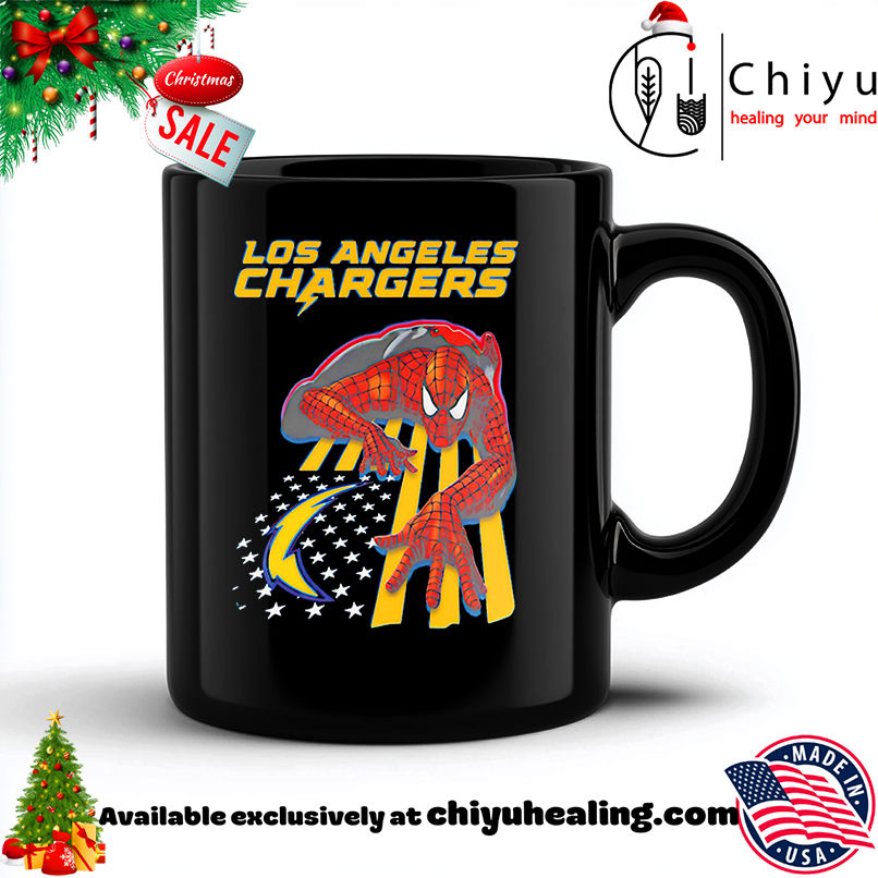 Los Angeles Chargers & Spiderman America Flag Shirt, Hoodie, Sweatshirt, Poster Canvas, Mug, Ornaments 6 Los Angeles Chargers & Spiderman America Flag Shirt, Hoodie, Sweatshirt, Poster Canvas, Mug, Ornaments