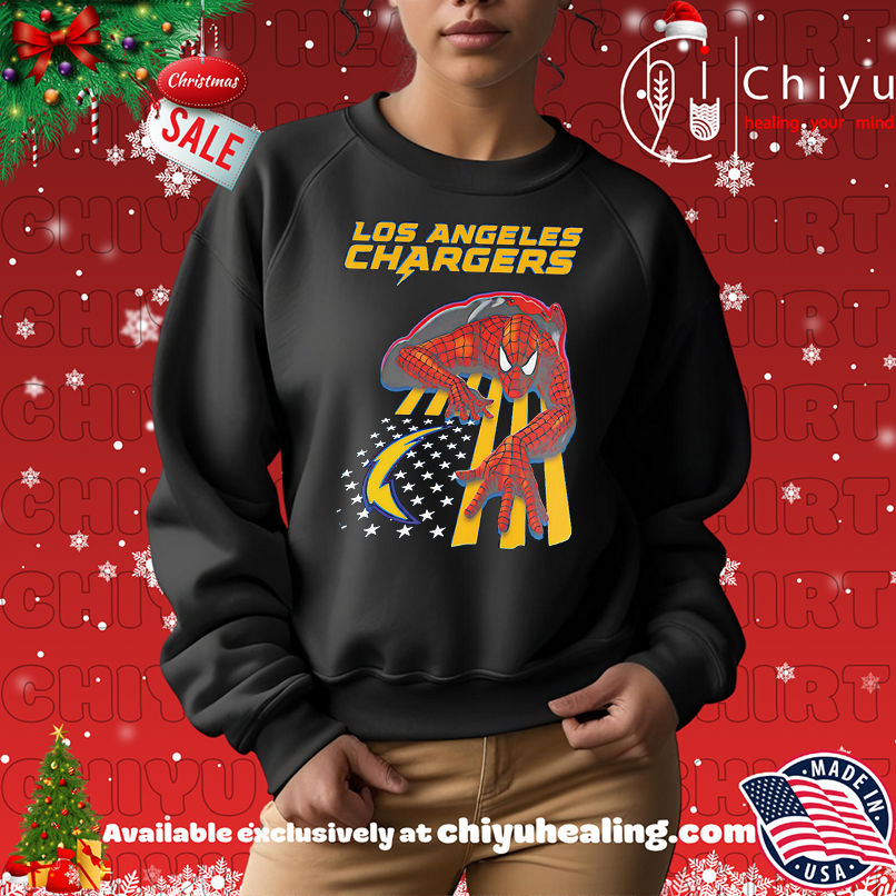 Los Angeles Chargers & Spiderman America Flag Shirt Los Angeles Chargers & Spiderman America Flag Shirt
