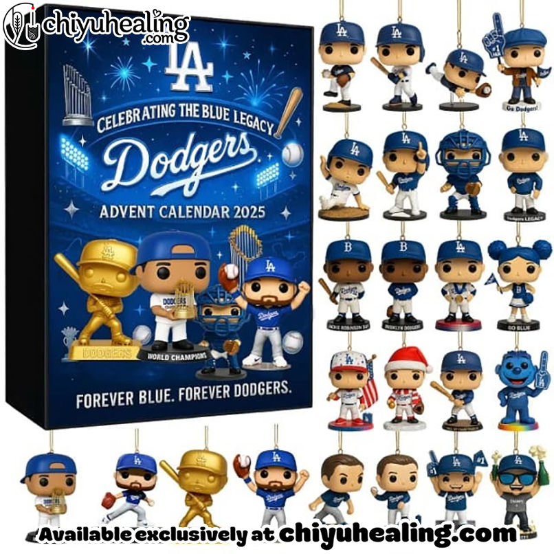 Los Angeles Dodgers Advent Calendar 2025 142TH ANNIVERSARY Christmas Gift, Christmas Idea, Christmas Countdown Advent Calendar Gift Box with 24 Acrylic Ornaments