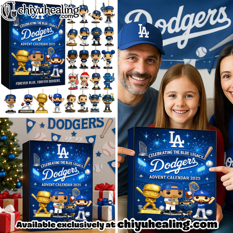 Los Angeles Dodgers Advent Calendar 2025, Christmas Countdown Advent Calendar Gift Box with 24 Acrylic Ornaments