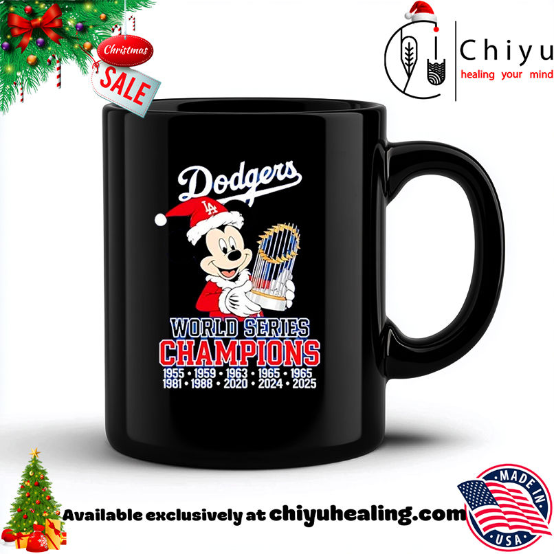 Los Angeles Dodgers World Series Champions 2025 Mickey Christmas T-shirt, Hoodie, Sweatshirt, Poster Canvas, Mug, Ornaments