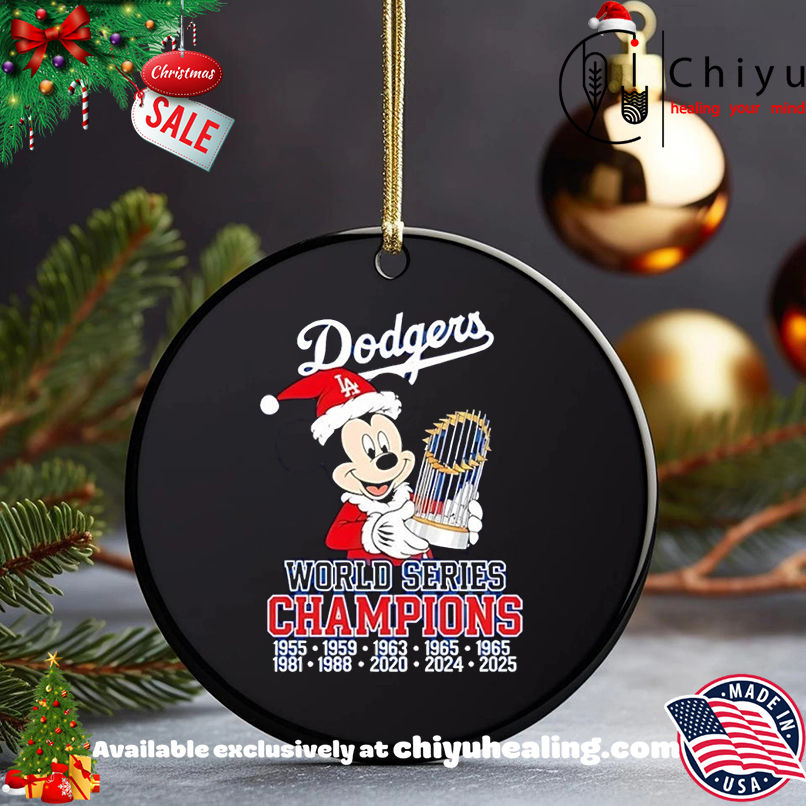 Los Angeles Dodgers World Series Champions 2025 Mickey Christmas T-shirt, Hoodie, Sweatshirt, Poster Canvas, Mug, Ornaments