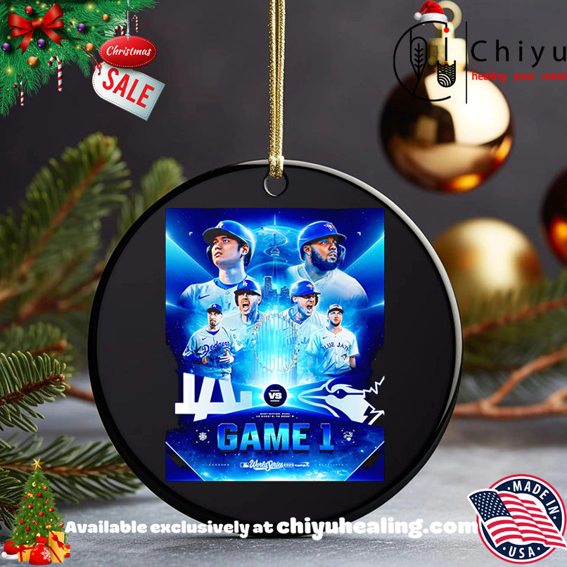 Los Angeles Dodgers vs Toronto Blue Jays game 1 World Series 2025 shirt, Hoodie, Sweatshirt, Poster Canvas, Mug, Ornaments